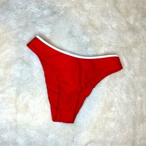 Volcom Coco Ho Red & White Cheeky Bikini Bottoms XS